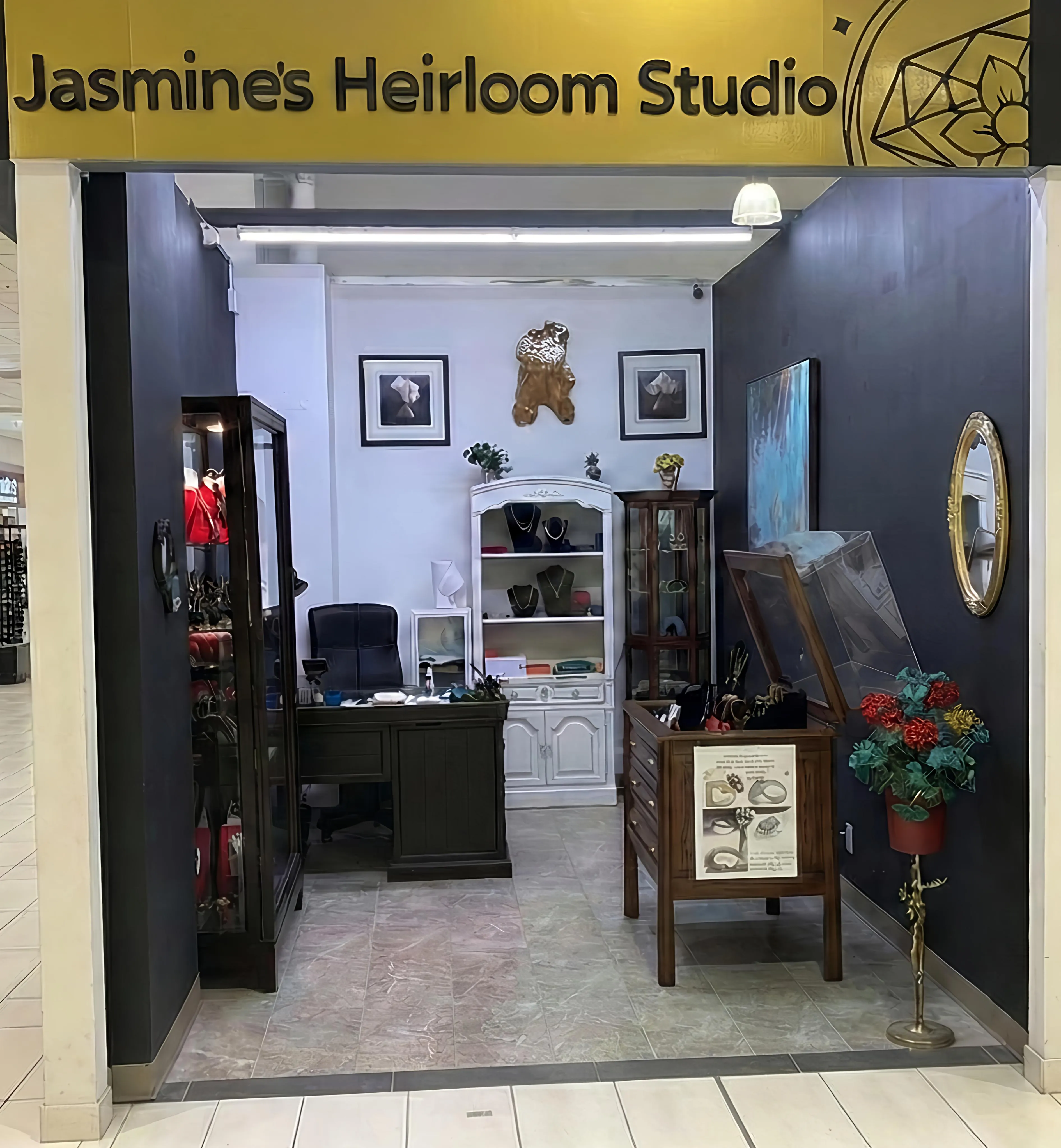 Jasmine's Heirloom Studio Boutique Storefront in Balzac serving Calgary and Airdrie
